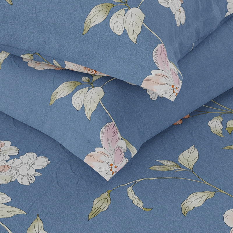 Buy Fiera Blue Floral Bedsheet Bedsheets from Vaaree