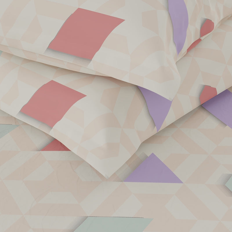 Buy Draco Geometric Bedsheet - Beige Bedsheets from Vaaree