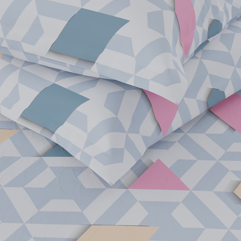 Buy Draco Geometric Bedsheet - Blue Bedsheets from Vaaree