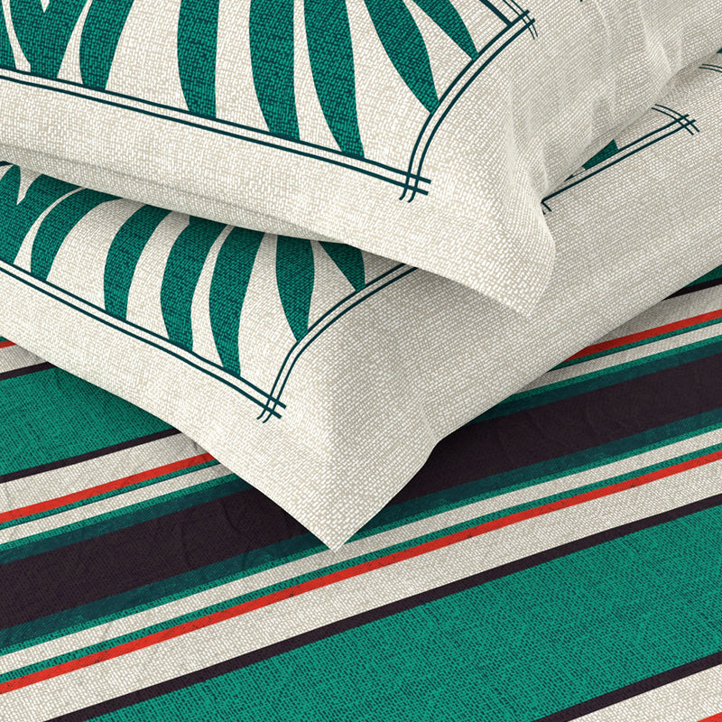 Buy Indie Striped Bedsheet - Green Bedsheets from Vaaree