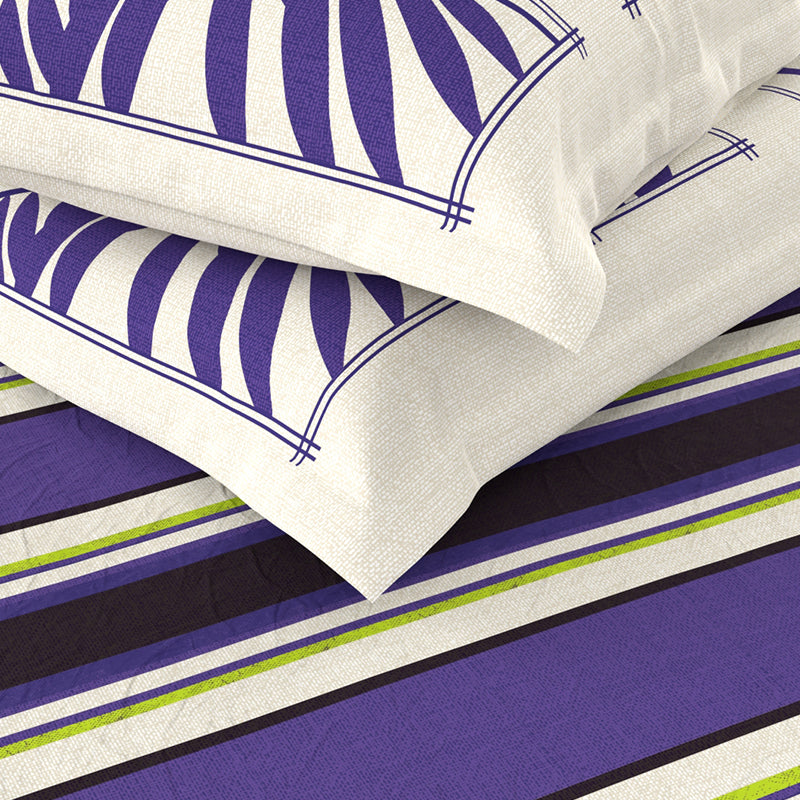 Buy Indie Striped Bedsheet - Purple Bedsheets from Vaaree