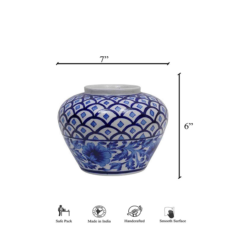 Buy Cerulean Handpainted Vase Vase from Vaaree