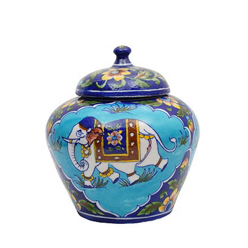 Buy Regal Gaja Handpainted Vase Jar from Vaaree