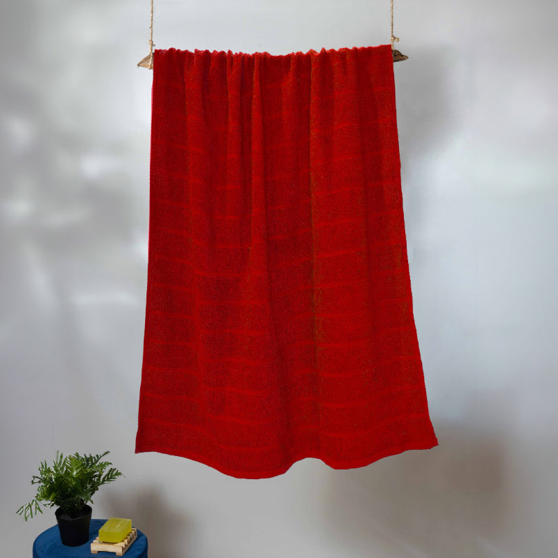 Buy Sarda Bath Towel - Red Bath Towels from Vaaree