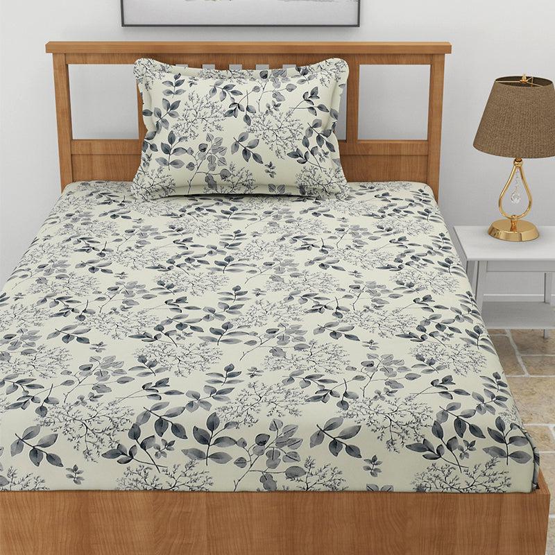 Buy Frezya Floral Bedsheet - Grey Bedsheets from Vaaree