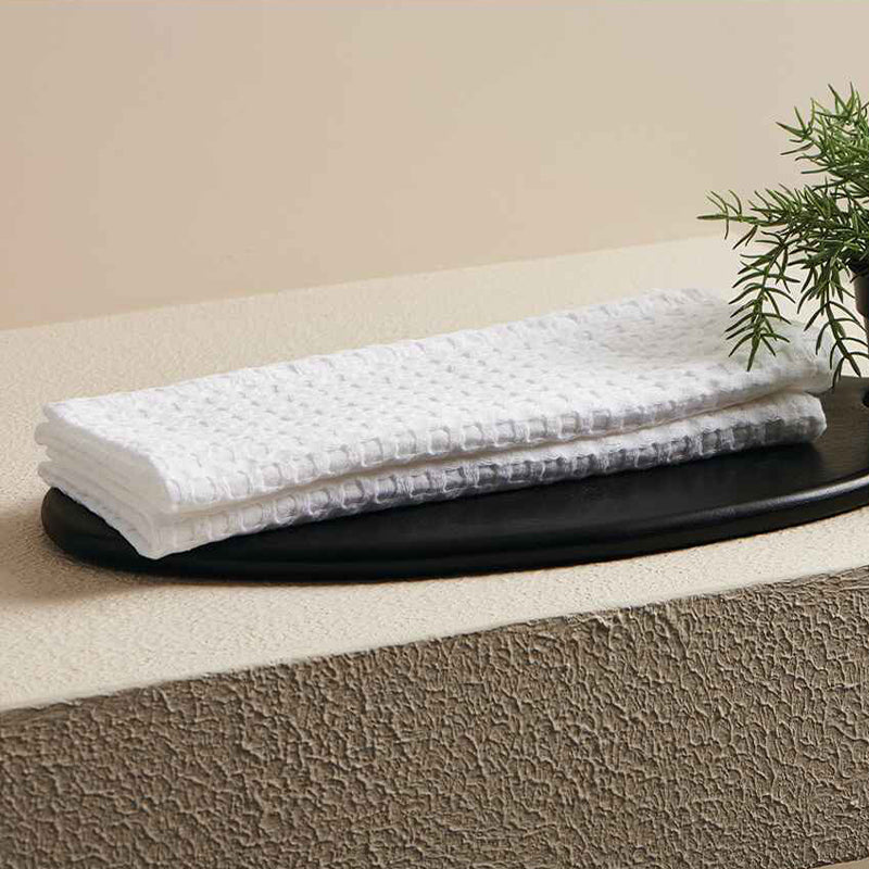 Buy Zira Textured Waffle Towel Combo (White) - Four Piece Set Towel Sets from Vaaree