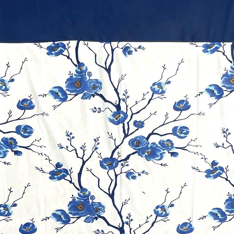 Buy Fern Floral Curtain (Blue) - Set Of Two Curtains from Vaaree