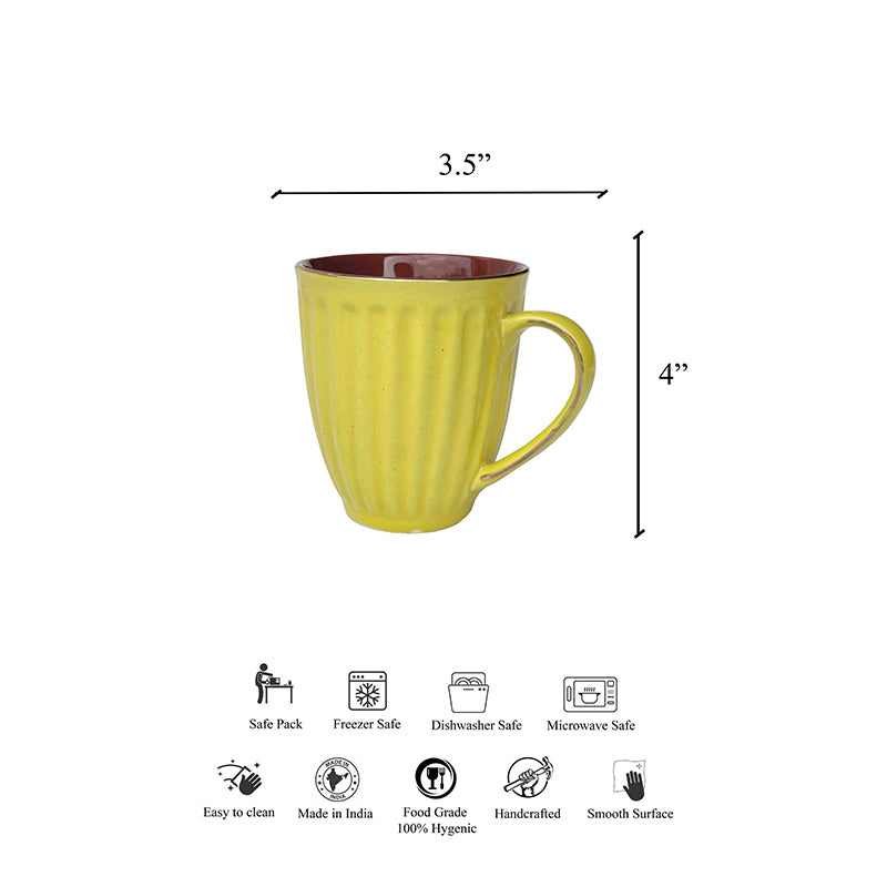 Buy Halta Ceramic Mug (Yellow) - 300 ML Mug & Tea Cup from Vaaree