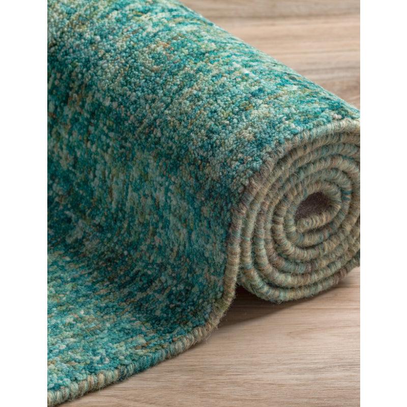 Buy Handloom Harmony Hand Woven Rug - Sea Blue Rugs from Vaaree