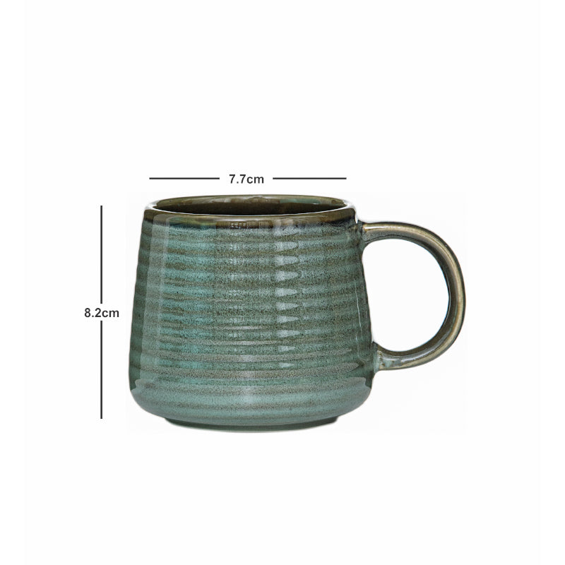 Buy Lucion Green Stoneware Mug (340 ML) - Set Of Two Mug & Tea Cup from Vaaree