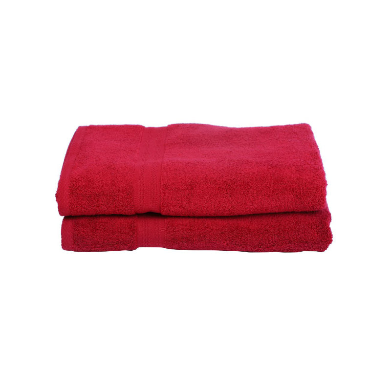 Buy Miorah Bath Towel (Red) - Set Of Two Bath Towels from Vaaree