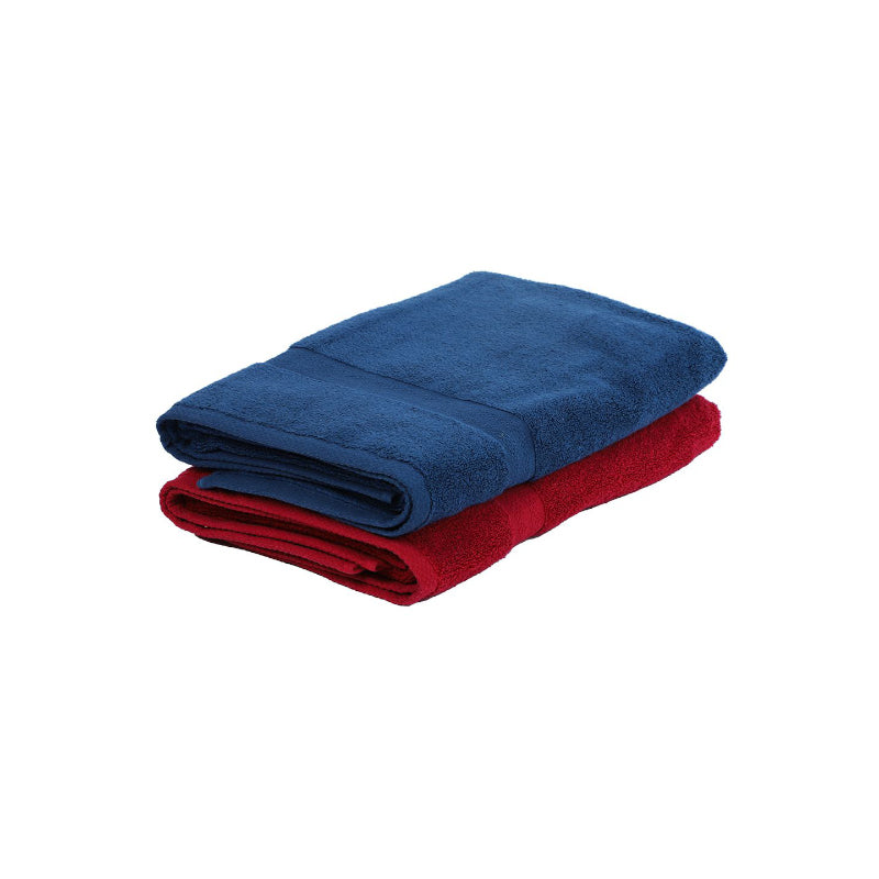 Buy Miorah Bath Towel (Blue & Red) - Set Of Two Bath Towels from Vaaree