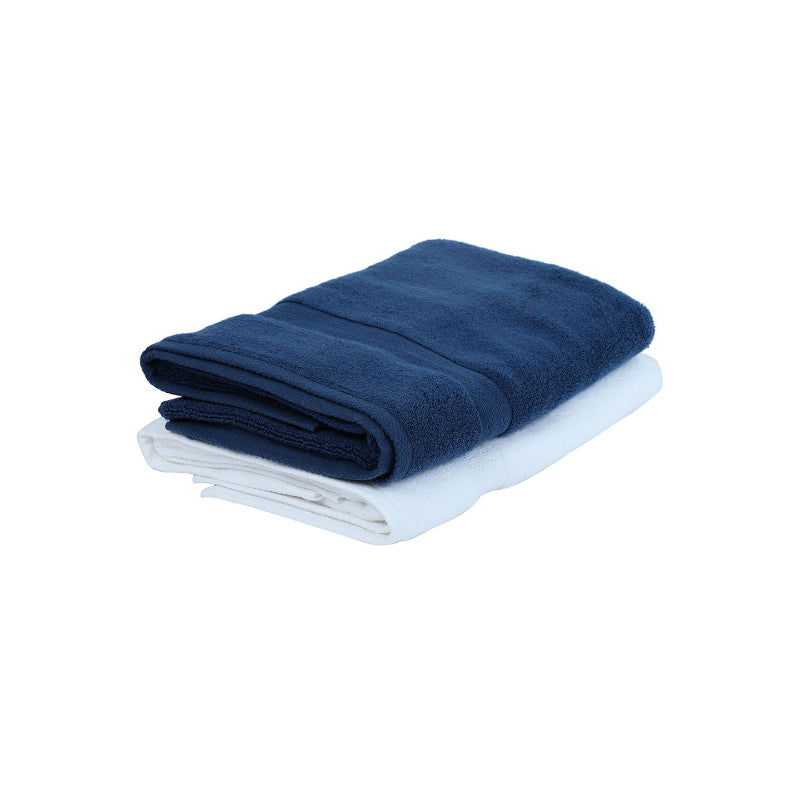 Buy Miorah Bath Towel (Blue & White) - Set Of Two Bath Towels from Vaaree