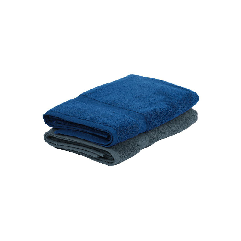 Buy Miorah Bath Towel (Blue & Grey) - Set Of Two Bath Towels from Vaaree