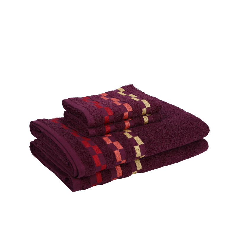 Buy Delpha Towel Combo (Wine) - Set Of Four Towel Sets from Vaaree