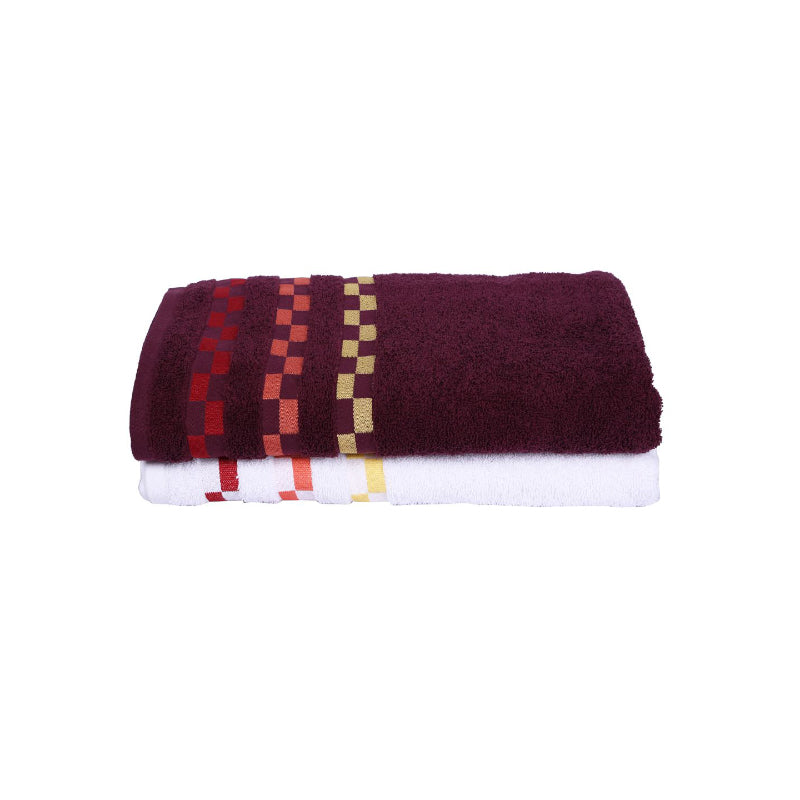 Buy Delpha Bath Towel (Violet & White) - Set Of Two Bath Towels from Vaaree