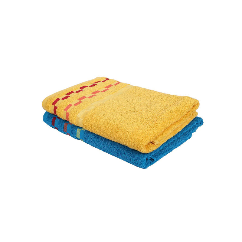 Buy Delpha Bath Towel (Yellow & Wine) - Set Of Two Bath Towels from Vaaree