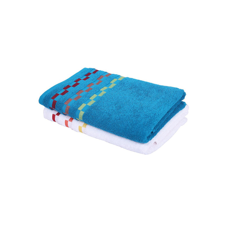 Buy Delpha Bath Towel (Blue & White) - Set Of Two Bath Towels from Vaaree