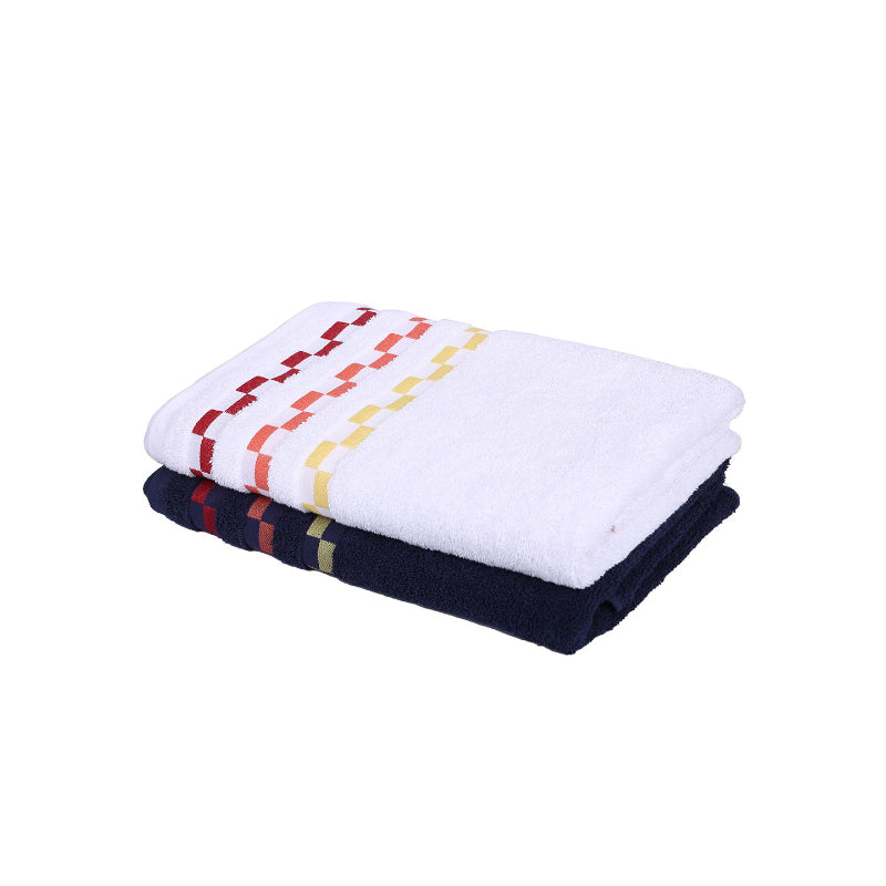 Buy Delpha Bath Towel (Navy Blue & White) - Set Of Two Bath Towels from Vaaree