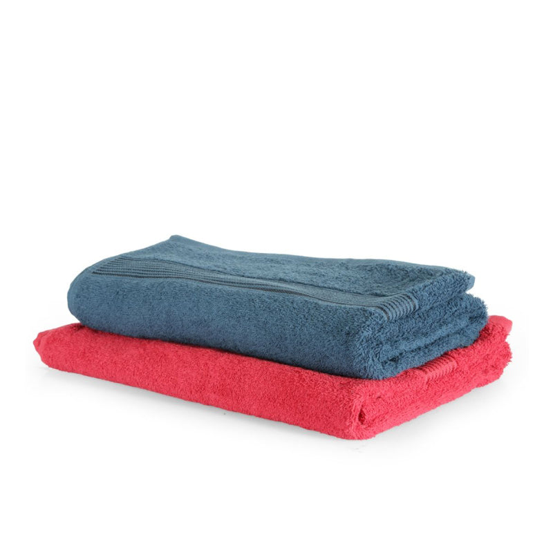 Buy Bodil Bath Towel (Red & Grey) - Set Of Two Bath Towels from Vaaree