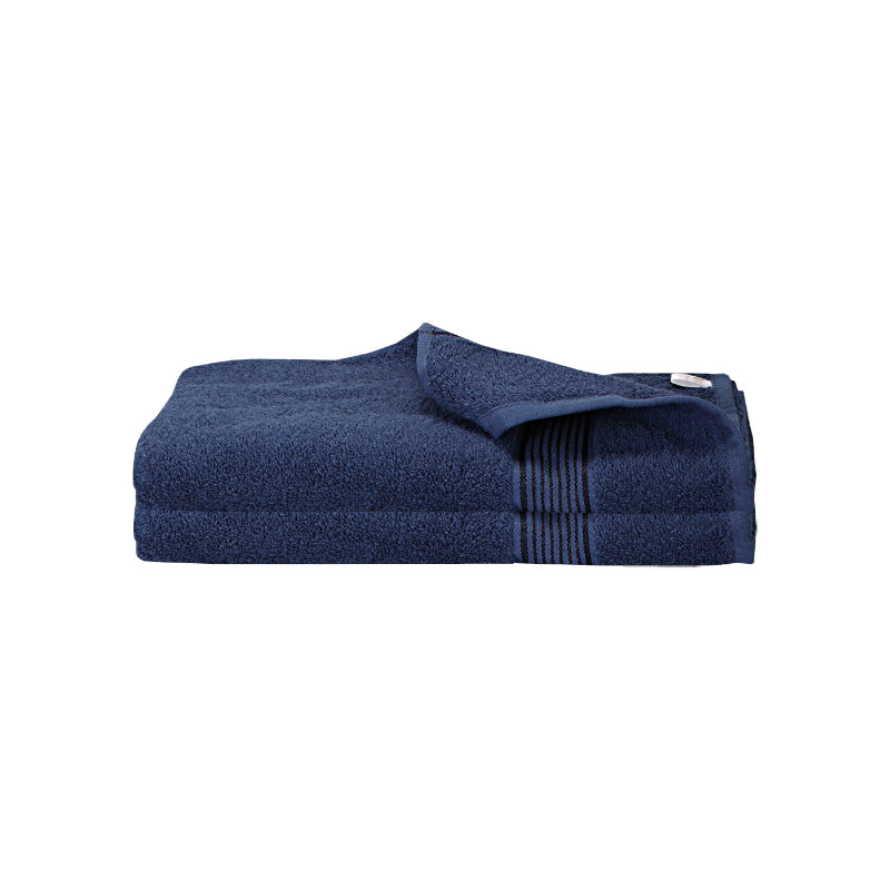 Buy Bodil Bath Towel (Navy Blue) - Set Of Two Bath Towels from Vaaree