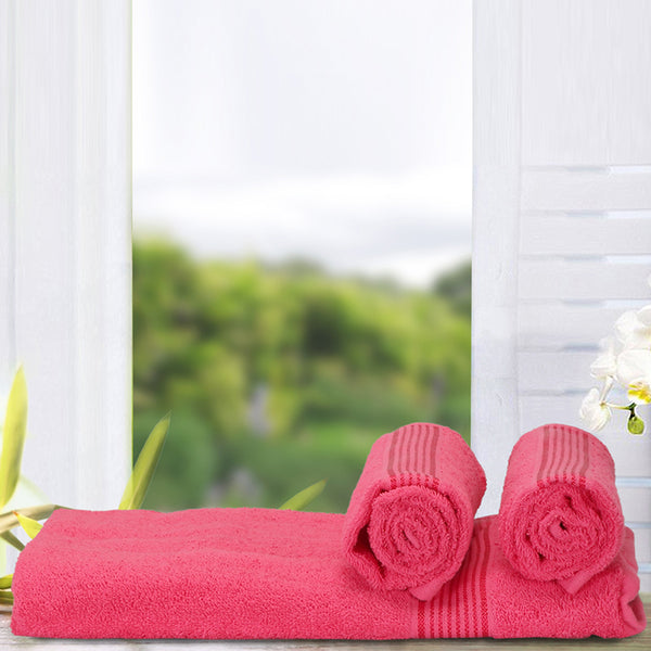 Buy Eva Quick Dry Towel Combo (Pink) - Three Piece Set Towel Sets from Vaaree