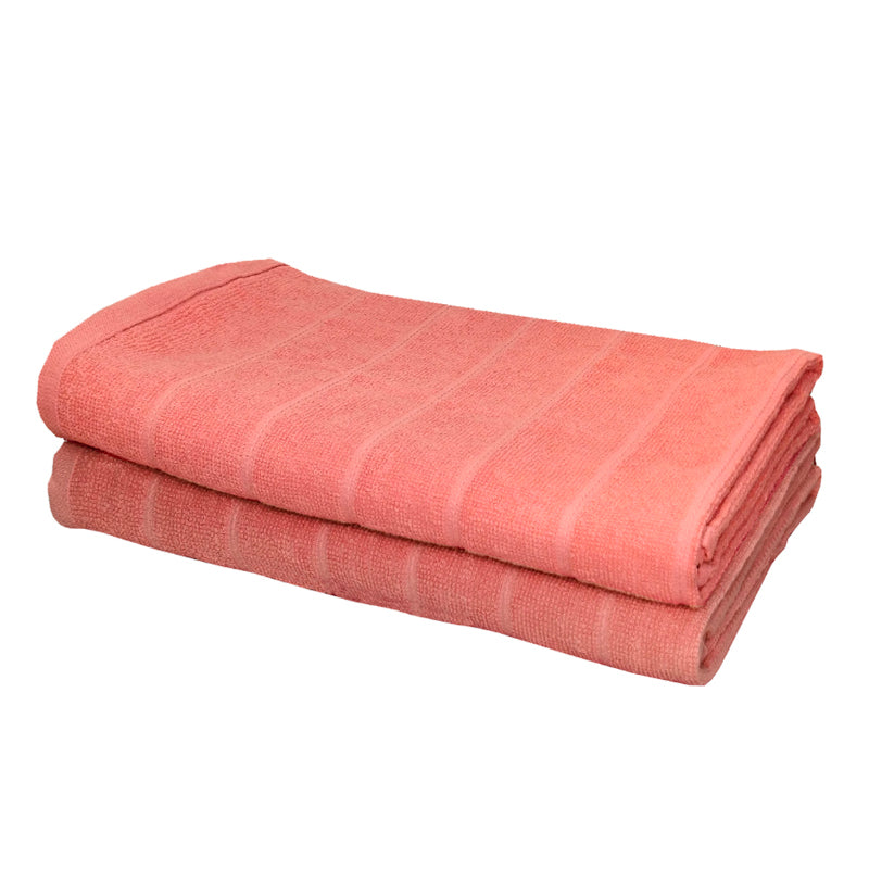 Buy Sarda Bath Towel (Peach) - Set Of Two Bath Towels from Vaaree