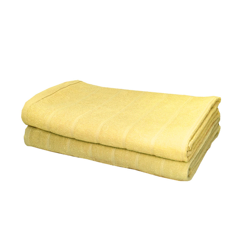 Buy Sarda Bath Towel (Yellow) - Set Of Two Bath Towels from Vaaree