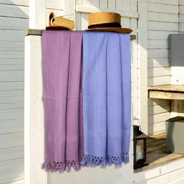 Buy Avera Bath Towel (Blue & Lilac) - Set Of Two Bath Towels from Vaaree