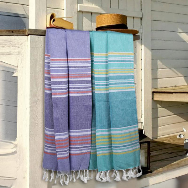 Buy Jadore Bath Towel (Lilac & Blue) - Set Of Two Bath Towels from Vaaree