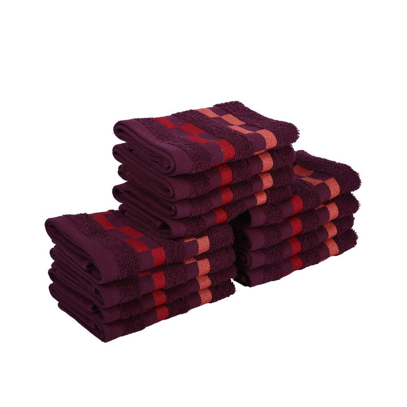 Buy Delpha Face Towel (Wine) - Set Of Twelve Hand & Face Towels from Vaaree