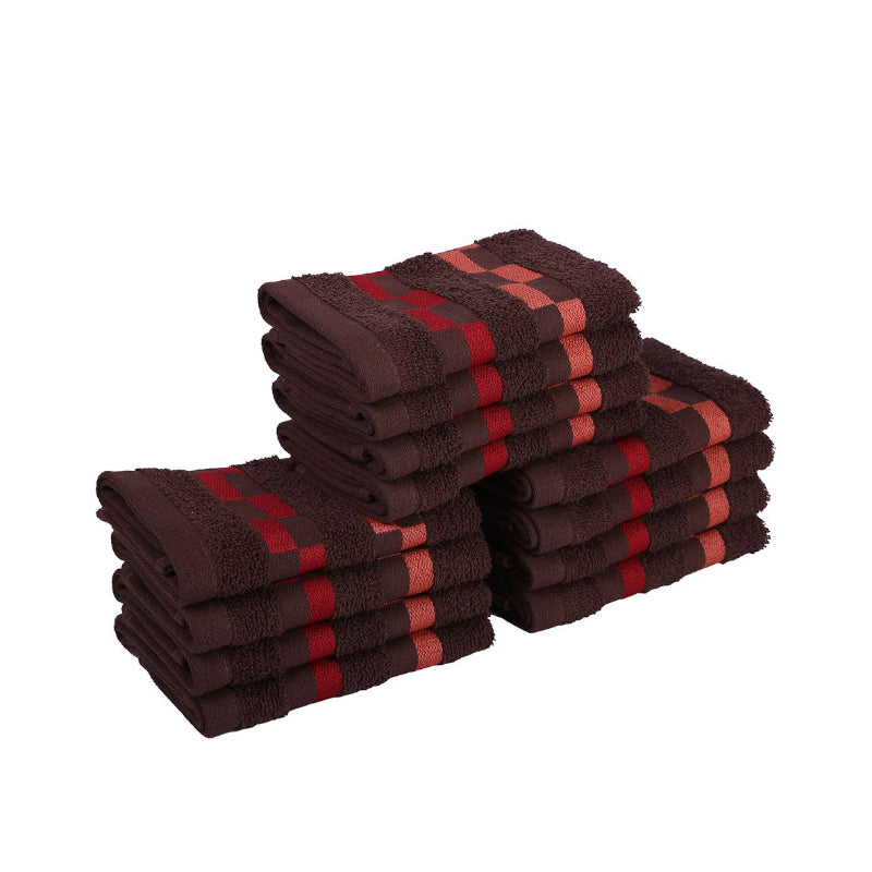 Buy Delpha Face Towel (Brown) - Set Of Twelve Hand & Face Towels from Vaaree