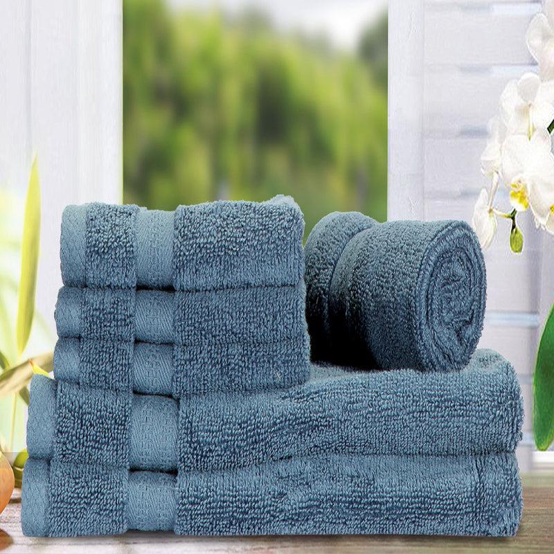 Buy Miorah Hand & Face Towel Combo (Blue) - Six Piece Set Hand & Face Towels from Vaaree