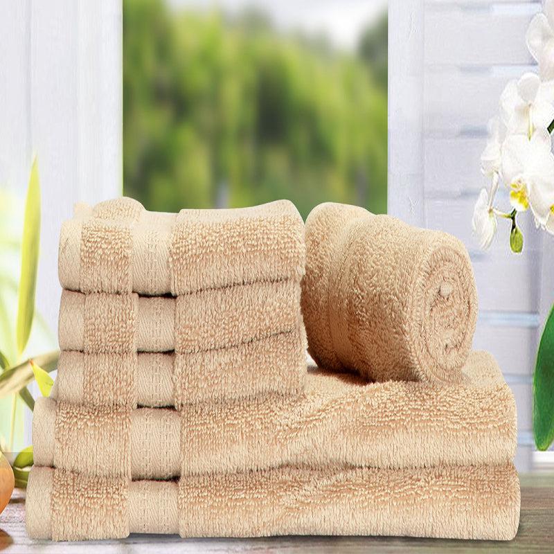 Buy Miorah Hand & Face Towel Combo (Beige) - Six Piece Set Hand & Face Towels from Vaaree