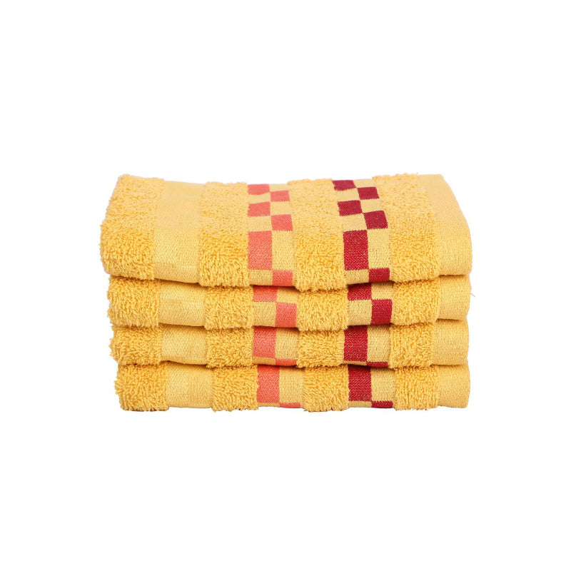 Buy Delpha Hand Towel (Yellow) - Set Of Four Hand & Face Towels from Vaaree