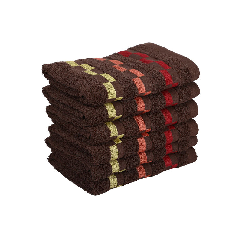 Buy Delpha Hand Towel (Brown) - Set Of Six Hand & Face Towels from Vaaree