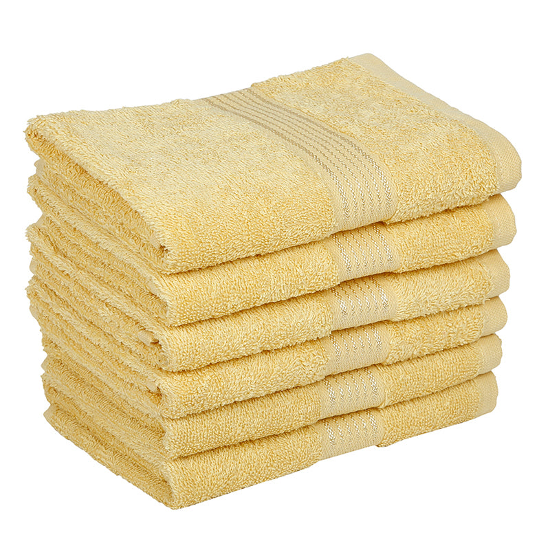 Buy Eva Quick Dry Hand Towel (Yellow) - Set Of Six Hand & Face Towels from Vaaree