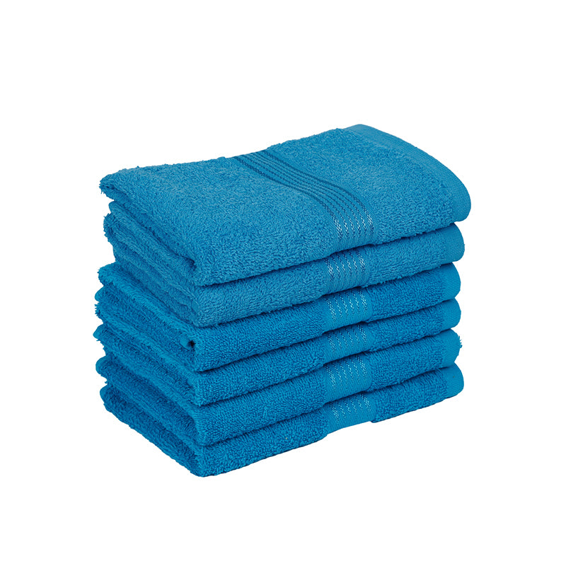 Buy Eva Quick Dry Hand Towel (Blue) - Set Of Six Hand & Face Towels from Vaaree