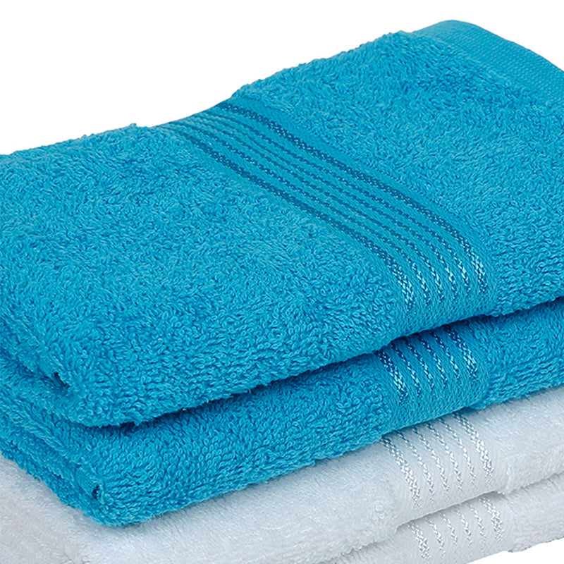 Buy Eva Quick Dry Hand Towel (Blue & White) - Set Of Four Hand & Face Towels from Vaaree