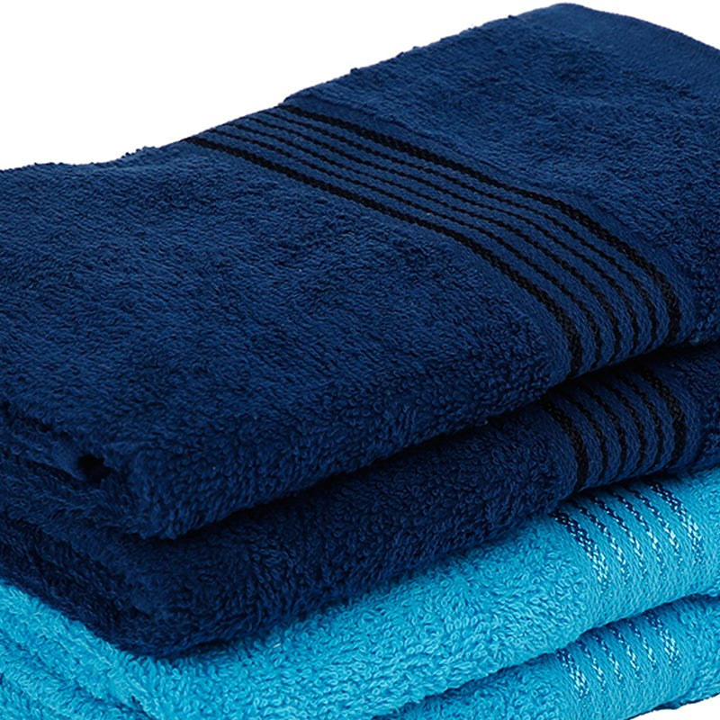 Buy Eva Quick Dry Hand Towel (Navy Blue & Blue) - Set Of Four Hand & Face Towels from Vaaree