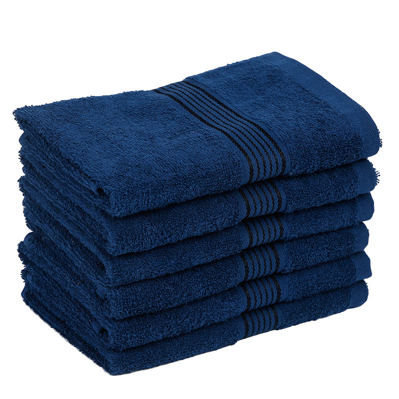 Buy Eva Quick Dry Hand Towel (Navy Blue) - Set Of Six Hand & Face Towels from Vaaree