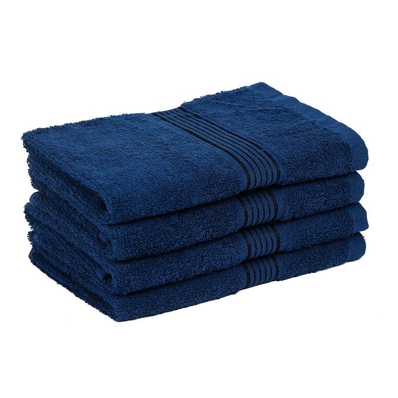 Buy Eva Quick Dry Hand Towel (Navy Blue) - Set Of Four Hand & Face Towels from Vaaree