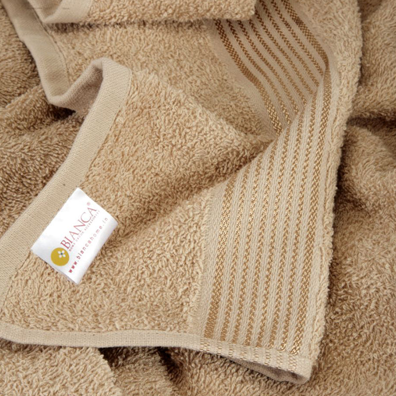 Buy Eva Quick Dry Hand Towel (White & Taupe) - Set Of Four Hand & Face Towels from Vaaree