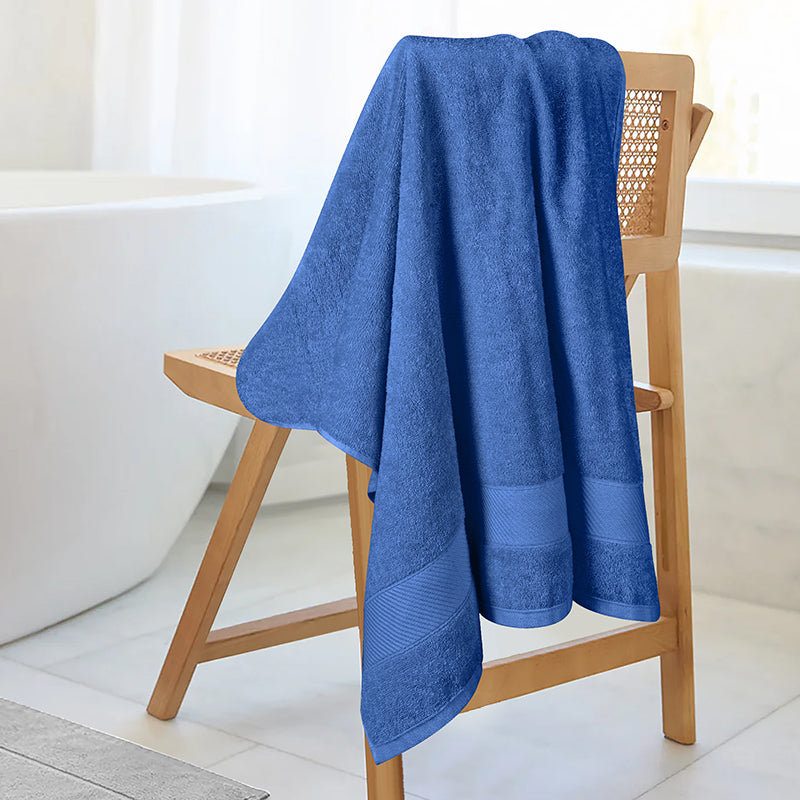 Buy Reign Bath Towel (Dark Blue) - Set Of Two Bath Towels from Vaaree