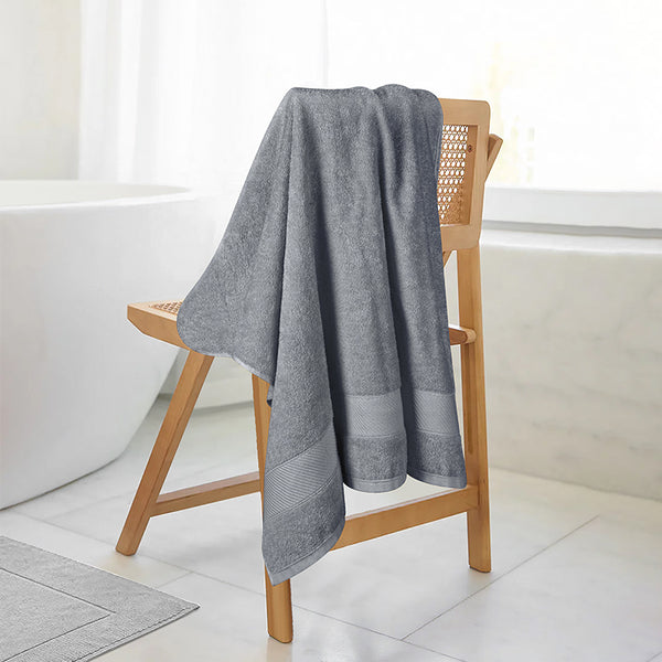 Buy Reign Bath Towel - Steel Grey Bath Towels from Vaaree