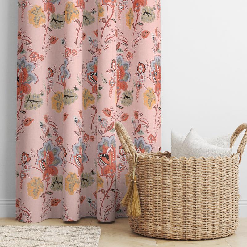 Buy Pinakin Floral Curtains (Spring Pink) - Set Of Two Curtains from Vaaree