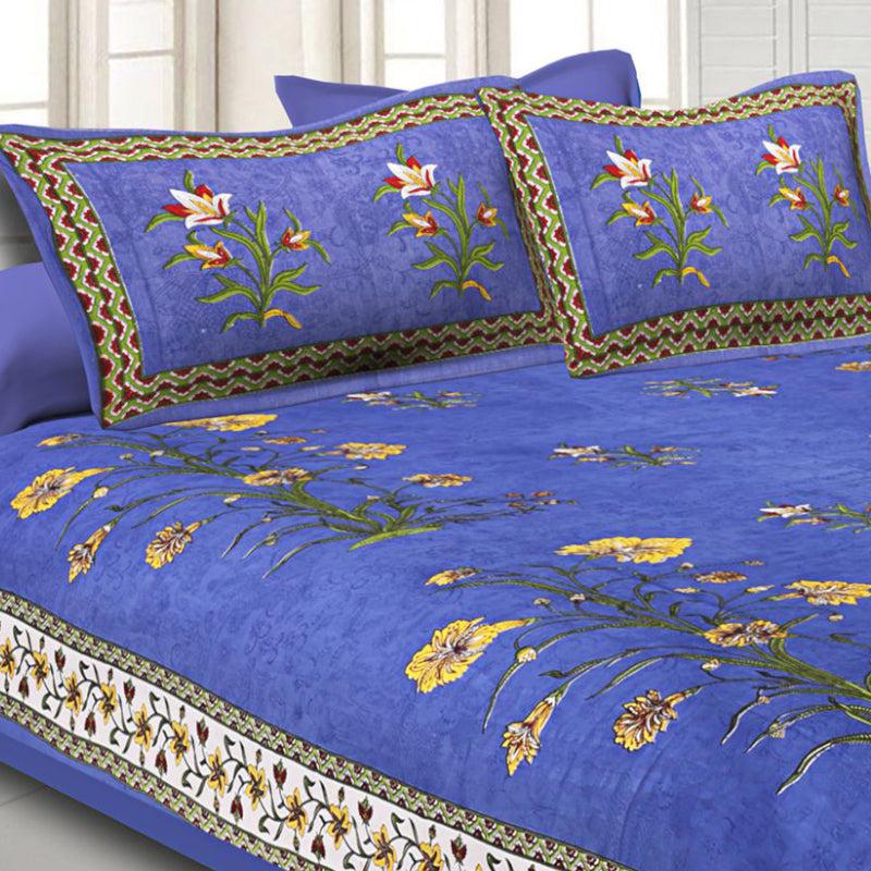 Buy Petunya Floral Bedsheet - Purple Bedsheets from Vaaree