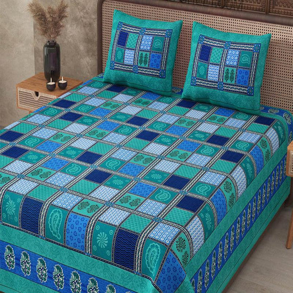 Buy Taral Geomatric Bedsheet - Blue Bedsheets from Vaaree