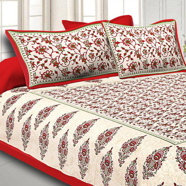 Buy Aariz Ethnic Bedsheet - Red Bedsheets from Vaaree