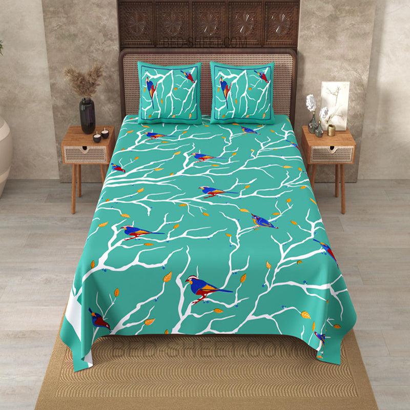 Buy Bageecha Bedsheet - Green Bedsheets from Vaaree